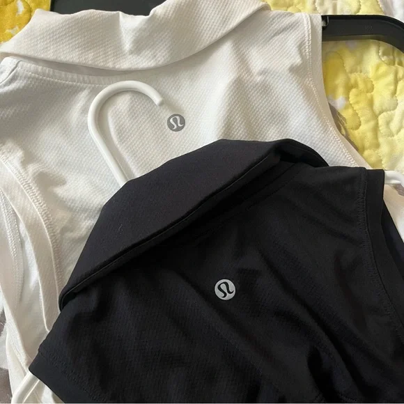 2 Lululemon Women’s Sleeveless Polo Tank Tops White and Black 6 - Picture 4 of 6